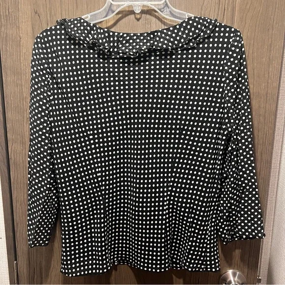 Adrianna Papell 100% Silk Polka Dot Blouse – Size 8 - Picture 4 of 4